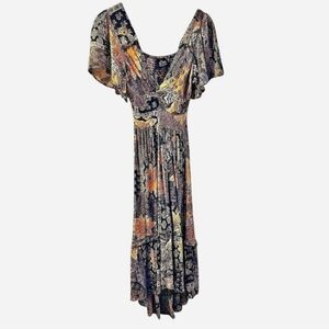 ANGIE Paisley Print High/Low Boho Dress